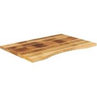 Berkfield Home Desk Top with Curve 90x60x2.5 cm Solid Wood Rough Mango in Brown