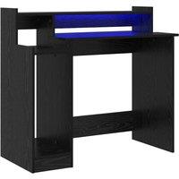Berkfield Home Desk with Desk Lamps with Shelf with Storage Black oak Engineered wood