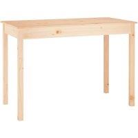 Berkfield Home Dining Table 110x55x75 cm Solid Wood Pine in Light Tan | Size: 110 x 55 x 75 cm