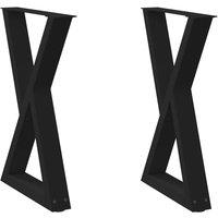 Berkfield Home Dining Table Legs 2 pcs Black 50x(72-73.3) cm Steel