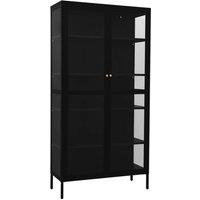 Berkfield Home Display Cabinet Black 90x40x180 cm Steel & Tempered Glass | Size: 90 x 40 x 180 cm