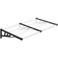 Berkfield Home Door Canopy Black & Transparent 152.5x90 cm Polycarbonate in Clear