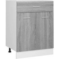 Berkfield Home Drawer Bottom Cabinet Grey Sonoma 60x46x81.5 cm Engineered Wood