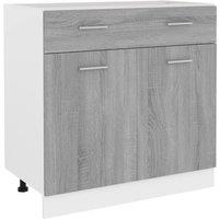 Berkfield Home Drawer Bottom Cabinet Grey Sonoma 80x46x81.5 cm Engineered Wood