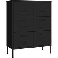 Berkfield Home Drawer Cabinet Black 80x35x101.5 cm Steel
