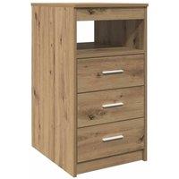 Berkfield Home Drawer Cabinet Artisan Oak 40x50x76 cm Engineered Wood in Brown | Size: 40 x 50 x 76 cm