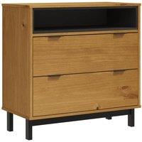Berkfield Home Drawer Cabinet FLAM 80x40x80 cm Solid Wood Pine in Brown | Size: 80 x 40 x 80 cm