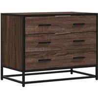 Berkfield Home Drawer Cabinet Brown Oak 70x41x56 cm Engineered Wood | Size: 70 x 41 x 56 cm