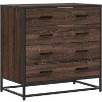 Berkfield Home Drawer Cabinet Brown Oak 70x41x70 cm Engineered Wood | Size: 70 x 41 x 70 cm