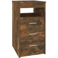 Berkfield Home Drawer Cabinet Smoked Oak 40x50x76 cm Engineered Wood in Brown | Size: 40 x 50 x 76 cm