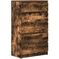 Berkfield Home Drawer Cabinet Smoked Oak 60x36x103 cm Engineered Wood in Brown | Size: 60 x 36 x 103 cm