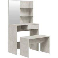 Berkfield Home Dressing Table Set Concrete Grey 74.5x40x141 cm