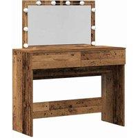Berkfield Home Dressing Table with LED Old Wood 100x40x120 cm in Brown | Size: 100 x 40 x 120 cm