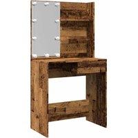 Berkfield Home Dressing Table with LED Old Wood 74.5x40x141 cm in Brown
