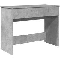 Berkfield Home Dressing Table with Mirror Concrete Grey 100x45x76 cm | Size: 100 x 45 x 76 cm