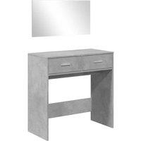 Berkfield Home Dressing Table with Mirror Concrete Grey 80x39x80 cm | Size: 80 x 39 x 80 cm