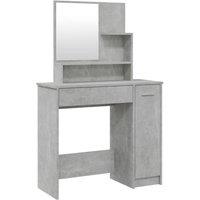Berkfield Home Dressing Table with Mirror Concrete Grey 86.5x35x136 cm