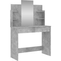 Berkfield Home Dressing Table with Mirror Concrete Grey 96x39x142 cm | Size: 96 x 39 x 142 cm
