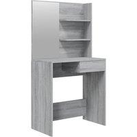 Berkfield Home Dressing Table with Mirror Grey Sonoma 74.5x40x141 cm