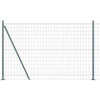 Berkfield Home Euro Fence with 13 Flanged Posts 1.2x25 m Galvanised Steel in Green