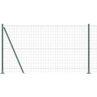 Berkfield Home Euro Fence with 13 Flanged Posts 1.2x25 m Galvanised Steel in Green