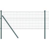 Berkfield Home Euro Fence with 13 Posts 0.8x25 m Galvanised Steel Green in Dark Green