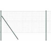 Berkfield Home Euro Fence with 7 Posts 1.4x10 m Galvanised Steel Green