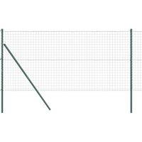 Berkfield Home Euro Fence with 7 Posts 1.4x10 m Galvanised Steel Green