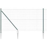 Berkfield Home Euro Fence with 7 Spike Posts 1.2x10 m Galvanised Steel Green