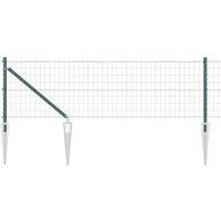 Berkfield Home Euro Fence with 7 Spike Posts 0.8x10 m Galvanised Steel Green