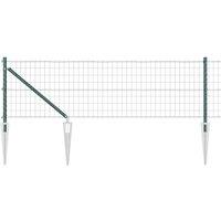 Berkfield Home Euro Fence with 7 Spike Posts 0.8x10 m Galvanised Steel Green