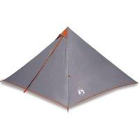 Berkfield Home Family Tent Tipi 7-Person Grey & Orange Waterproof