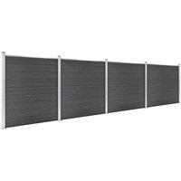Berkfield Home Fence Panel Set WPC 699x186 cm Black