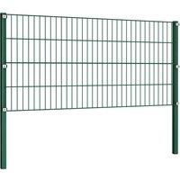 Berkfield Home Fence Panel with Posts Iron 1.7x0.8 m Green