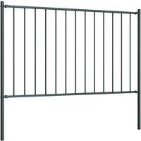 Berkfield Home Fence Panel with Posts Powder-coated Steel 1.7x0.75 m Anthracite in Dark Grey