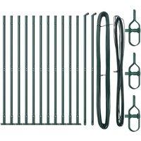 Berkfield Home Fence Posts Set with Base Plates Set of 26 Green Steel