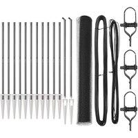 Berkfield Home Fencing Set Set of 2 Grey Metal, Plastic 25 x 1.2 m Durable