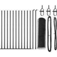 Berkfield Home Fencing Set Set of 2 Grey Steel, Concrete Standard Durable