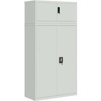 Berkfield Home File Cabinet Light Grey 90x40x180 cm Steel | Size: 90 x 40 x 180 cm