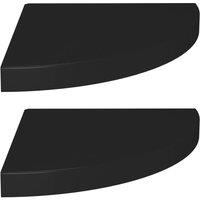 Berkfield Home Floating Corner Shelves 2 pcs Black 35x35x3.8 cm MDF