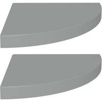 Berkfield Home Floating Corner Shelves 2 pcs Grey 35x35x3.8 cm MDF