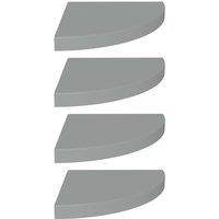 Berkfield Home Floating Corner Shelves 4 pcs Grey 35x35x3.8 cm MDF
