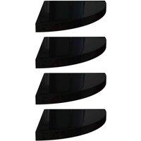 Berkfield Home Floating Corner Shelves 4 pcs High Gloss Black 35x35x3.8 cm MDF