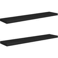 Berkfield Home Floating Wall Shelves 2 pcs Black 120x23.5x3.8 cm MDF