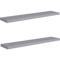 Berkfield Home Floating Wall Shelves 2 pcs Grey 120x23.5x3.8 cm MDF