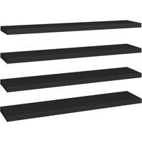 Berkfield Home Floating Wall Shelves 4 pcs Black 120x23.5x3.8 cm MDF