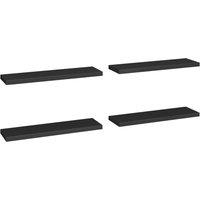 Berkfield Home Floating Wall Shelves 4 pcs Black 90x23.5x3.8 cm MDF