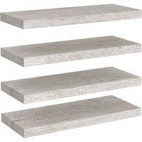 Berkfield Home Floating Wall Shelves 4 pcs Concrete Grey 60x23.5x3.8 cm MDF