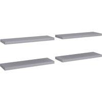 Berkfield Home Floating Wall Shelves 4 pcs Grey 80x23.5x3.8 cm MDF