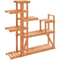 Berkfield Home Flower Stand 110x25x111 cm Solid Wood Fir in Brown | Size: 110 x 25 x 111 cm